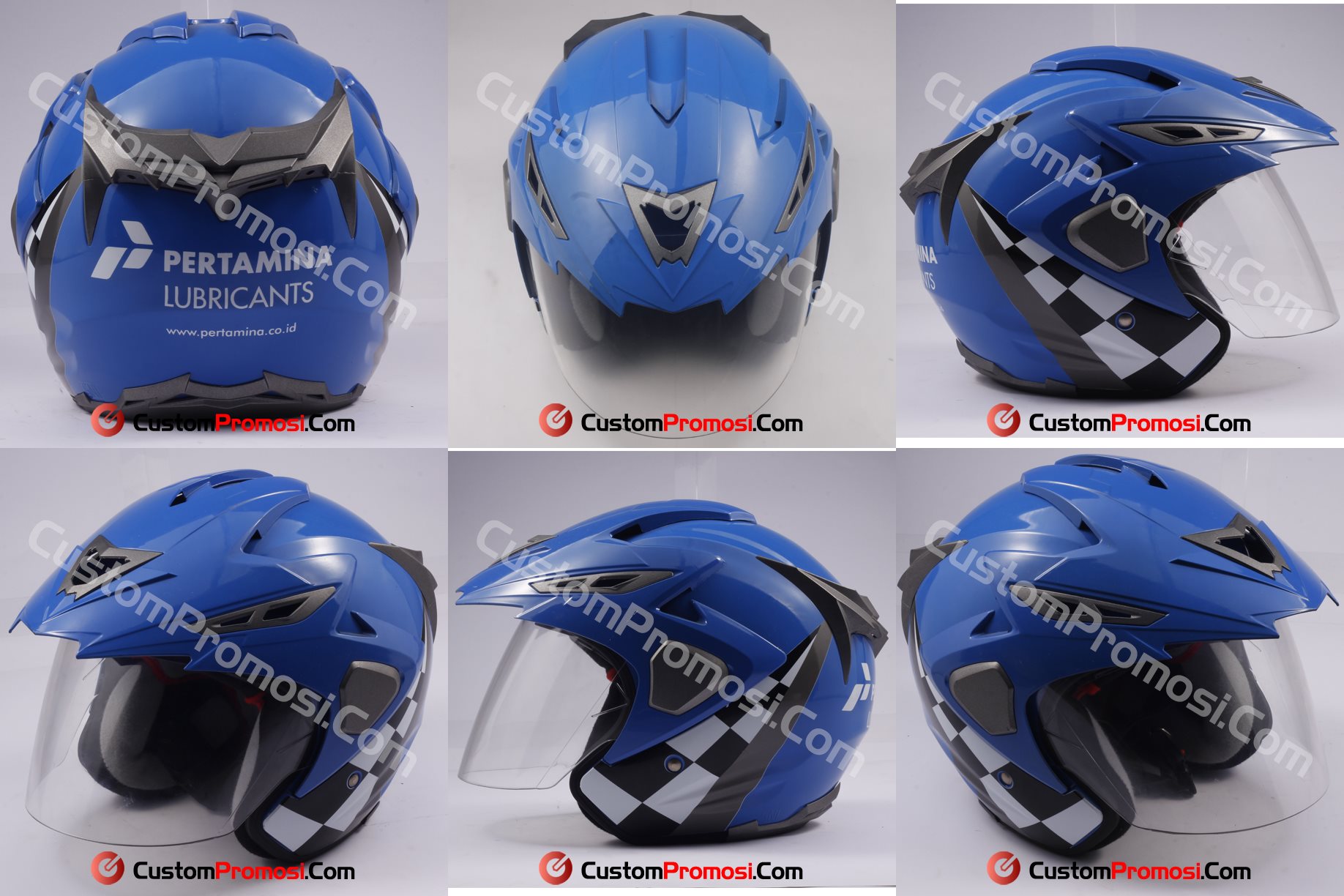 Helm Custom pertamina lubricant